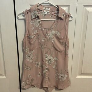 Express Slim Sleeveless Floral Portofino Size M Pink